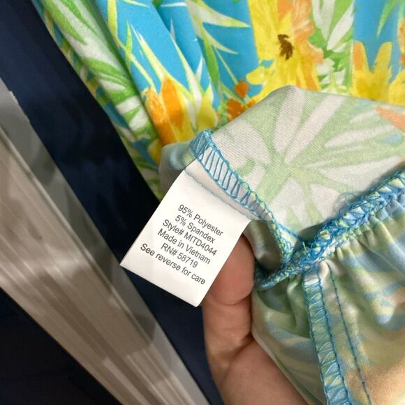 NY Collection Tropical Ruffle Hem Sleeveless Dress Size M NWOT - Picture 5 of 5